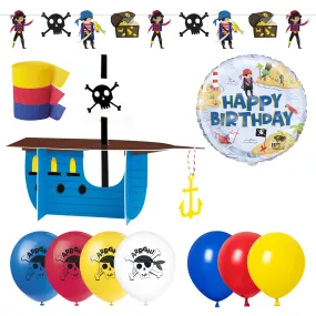 Ahoy Pirate Basic Decoration Party Supplies Kit, 8 Guests