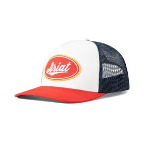 Ariat Men's White & Navy Oval Patch Snapback Ball Cap A3000877121