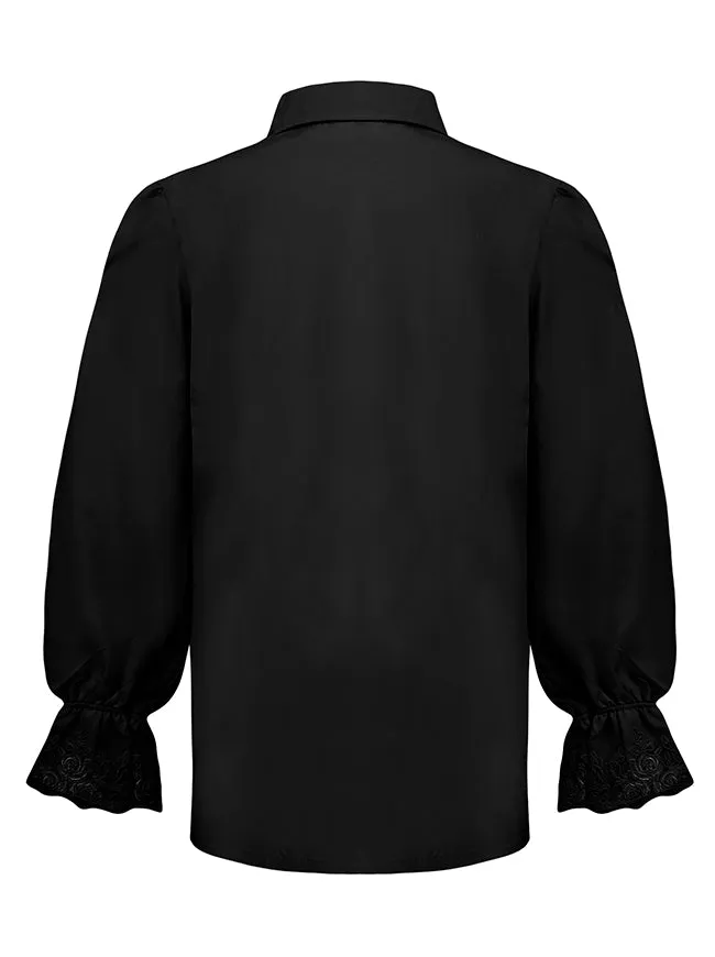 Charmian Men's Vintage Ruffled Long Sleeve Pirate Shirt Vampire Costume Top