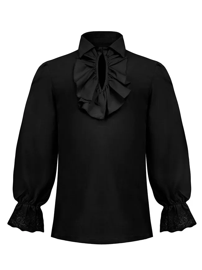 Charmian Men's Vintage Ruffled Long Sleeve Pirate Shirt Vampire Costume Top