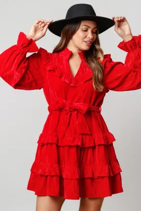 Christmas Magic Red Velvet Dress