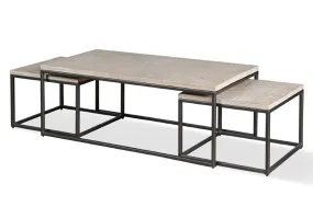 Crossings Monaco - Rectangular Nesting Cocktail Table - Weathered Blanc