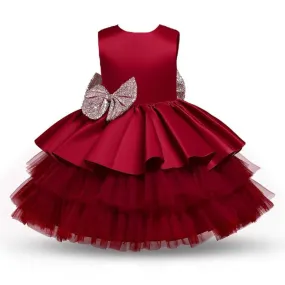 Girls Big Bowknot Party Dress