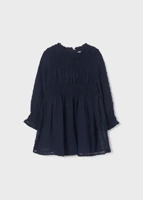 Girls Navy Chiffon Dress | Mayoral