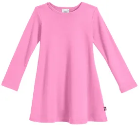 Girls Soft Cotton Long Sleeve Baby Rib Dress | Bubblegum