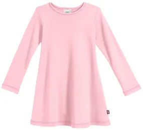 Girls Soft Cotton Long Sleeve Baby Rib Dress | Pink