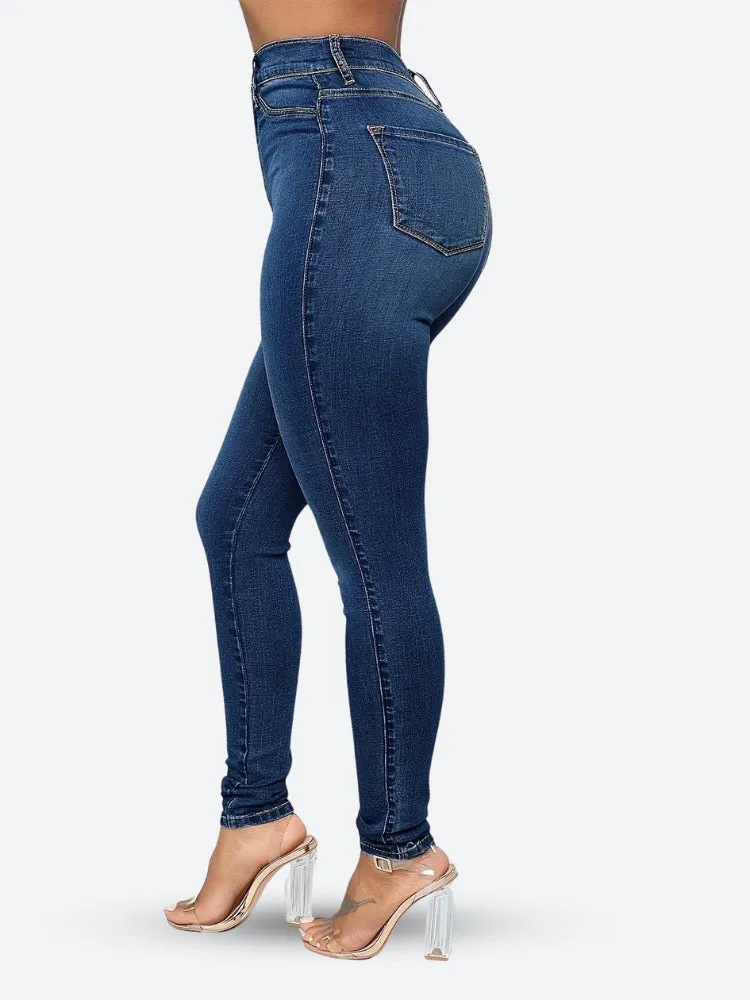 High Rise Denim Skinny Jeans