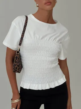 Maybe Tomorrow Ruched Top White