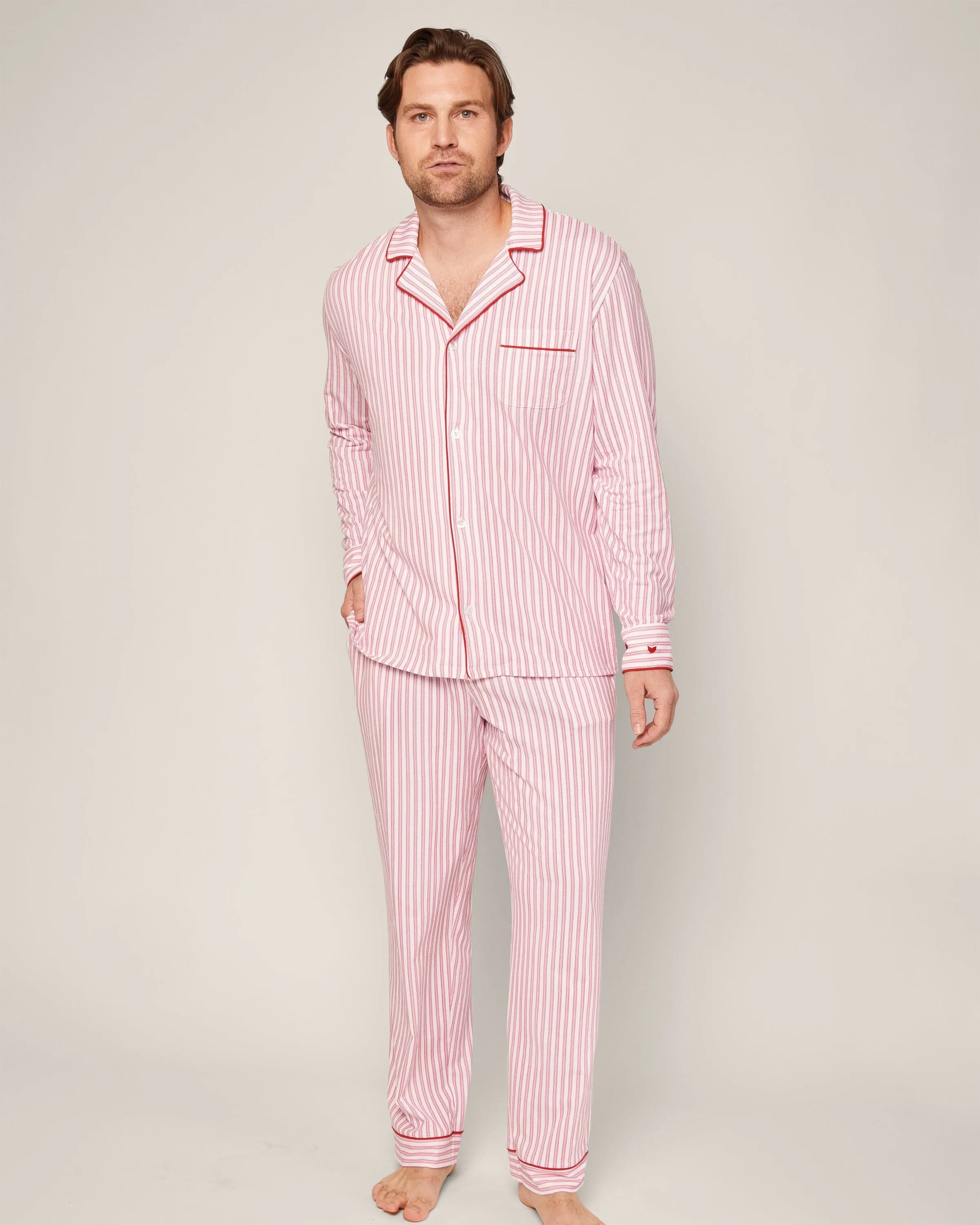 Men's Pima Pajama Set | Antique Red Ticking