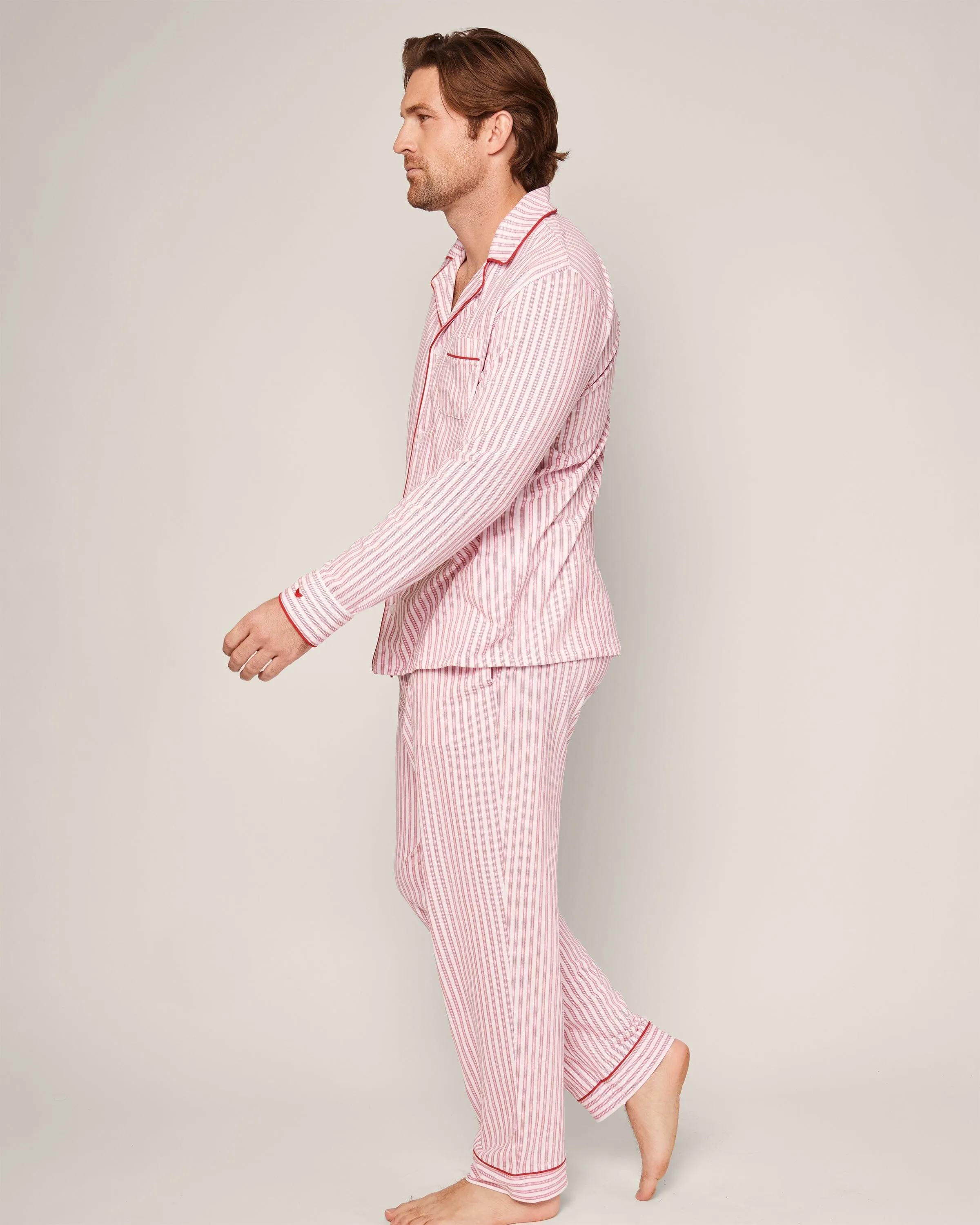 Men's Pima Pajama Set | Antique Red Ticking