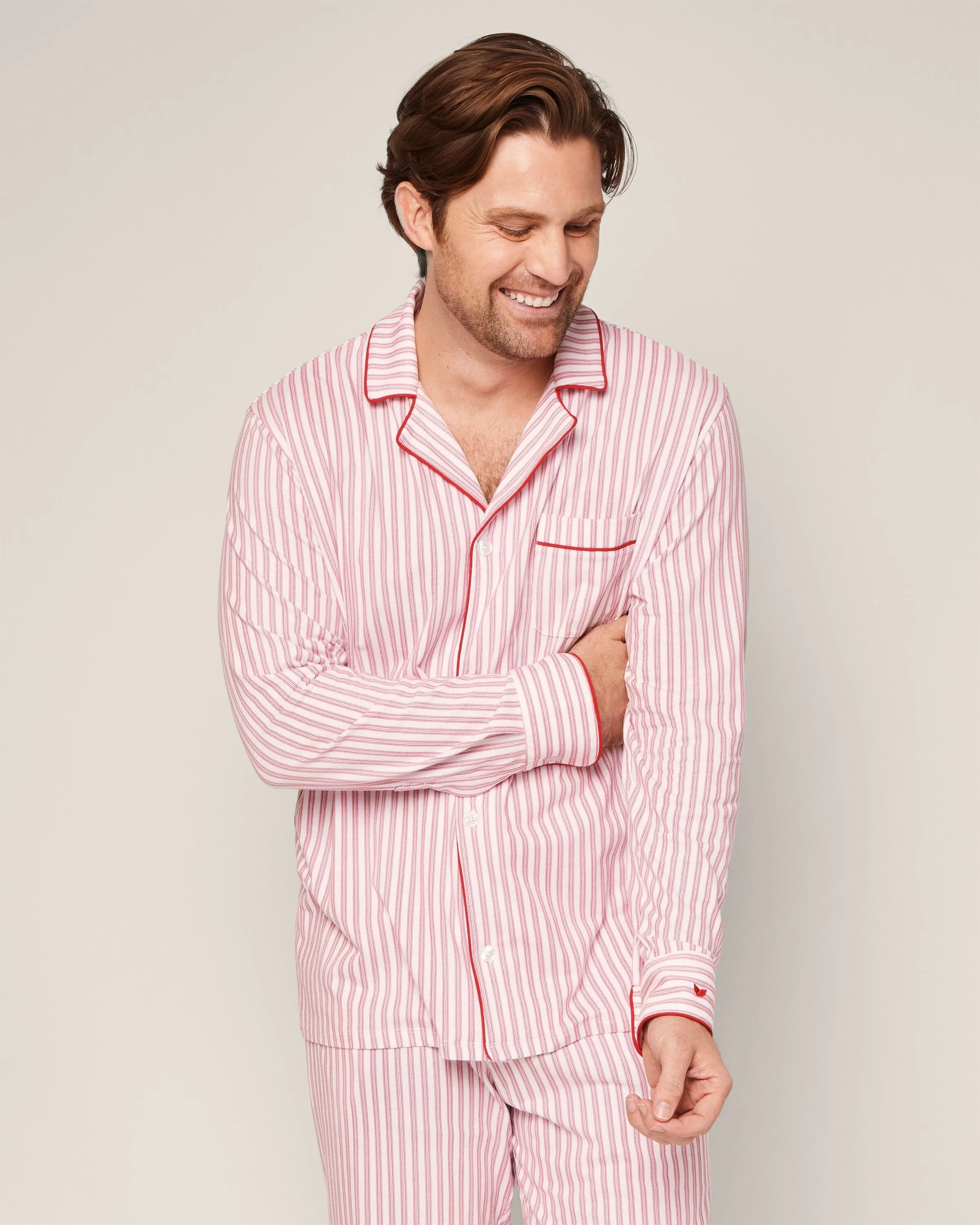 Men's Pima Pajama Set | Antique Red Ticking