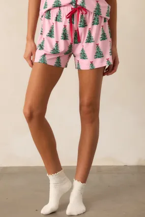 Peppermint Forest Pink Pajama Shorts