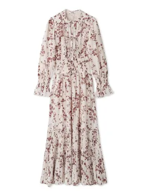 Sustainable Pleated Print Maxi Dress