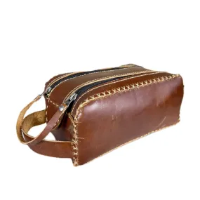 THE ESSENTIAL CARRYALL HAND STITCHED LEATHER TOILETERY BAG-MAIN-2A