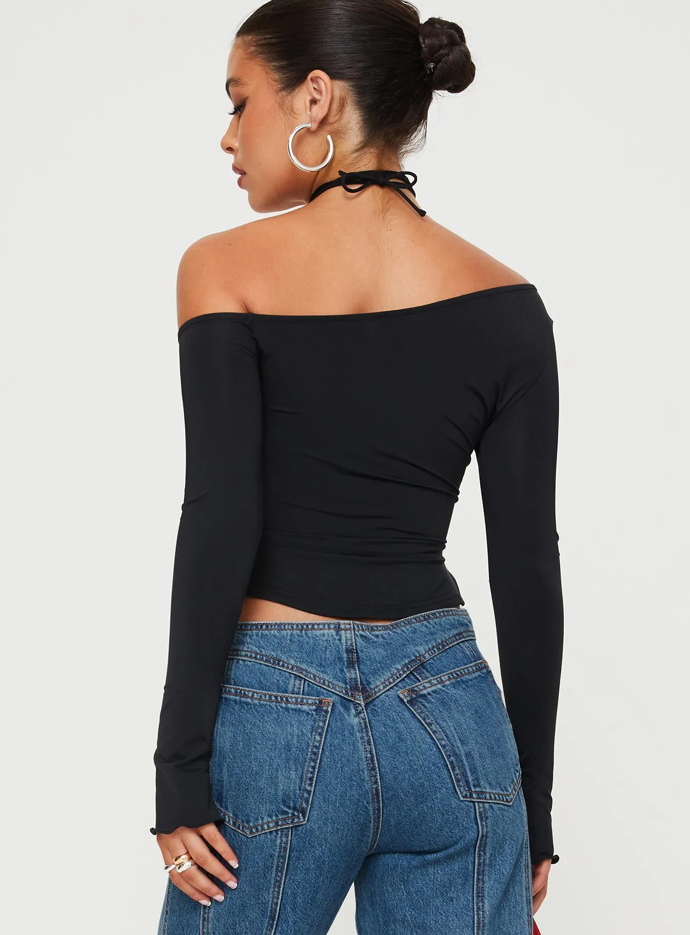 Vito Cold Shoulder Top Black