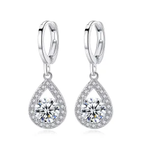 Yellow Chimes A5 Grade Crystal Drop Silver Plated Earrings for Women & Girls